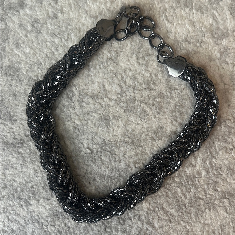 Express Black Braided Chunky Necklace - Picture 3 of 3